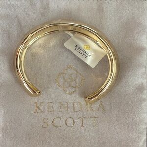 New Kendra Scott Kaia Shiny Gold Open Cuff Bracelet